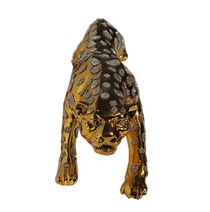 Ambrose Diamond Encrusted Gold Plated Panther (40" X 8"W X 10"H)