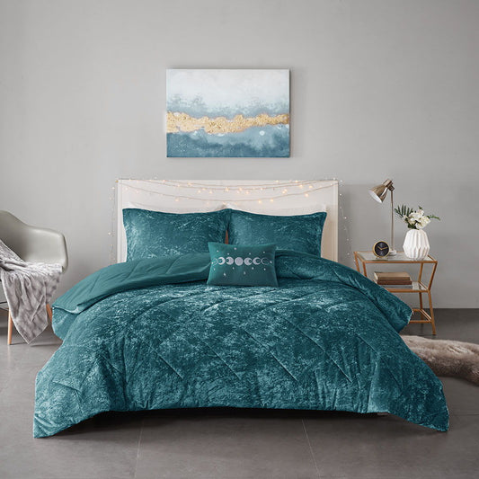 Felicia Velvet Comforter Set - Teal