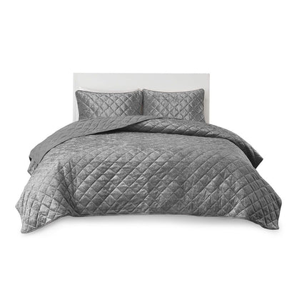 Felicia Twin Long Velvet Quilt Set