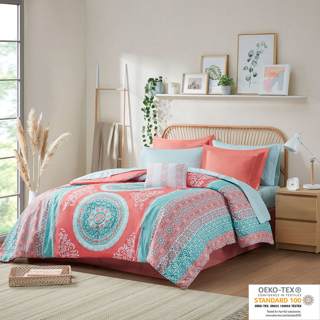 Loretta Twin Boho Comforter Set With Bed Sheets