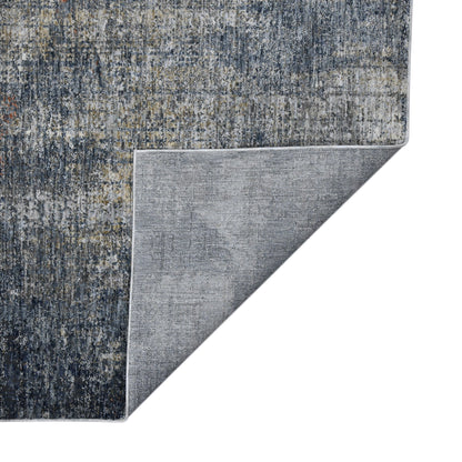 9' x 12' Abstract Power Loom Area Rug - Charcoal And Orange