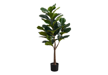 47" Tall, Artificial Plant, Fiddle Tree, Indoor, Fake, Floor, Greenery, Potted, Real Touch, Decorative - Green / Black