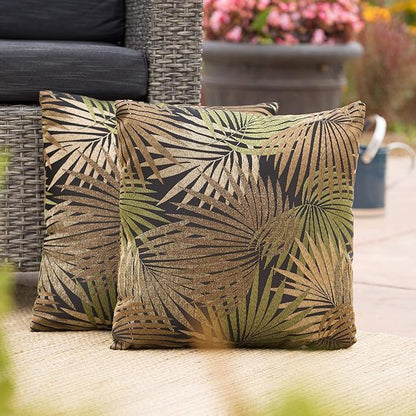 Coronado Square Pillow - Black Floral