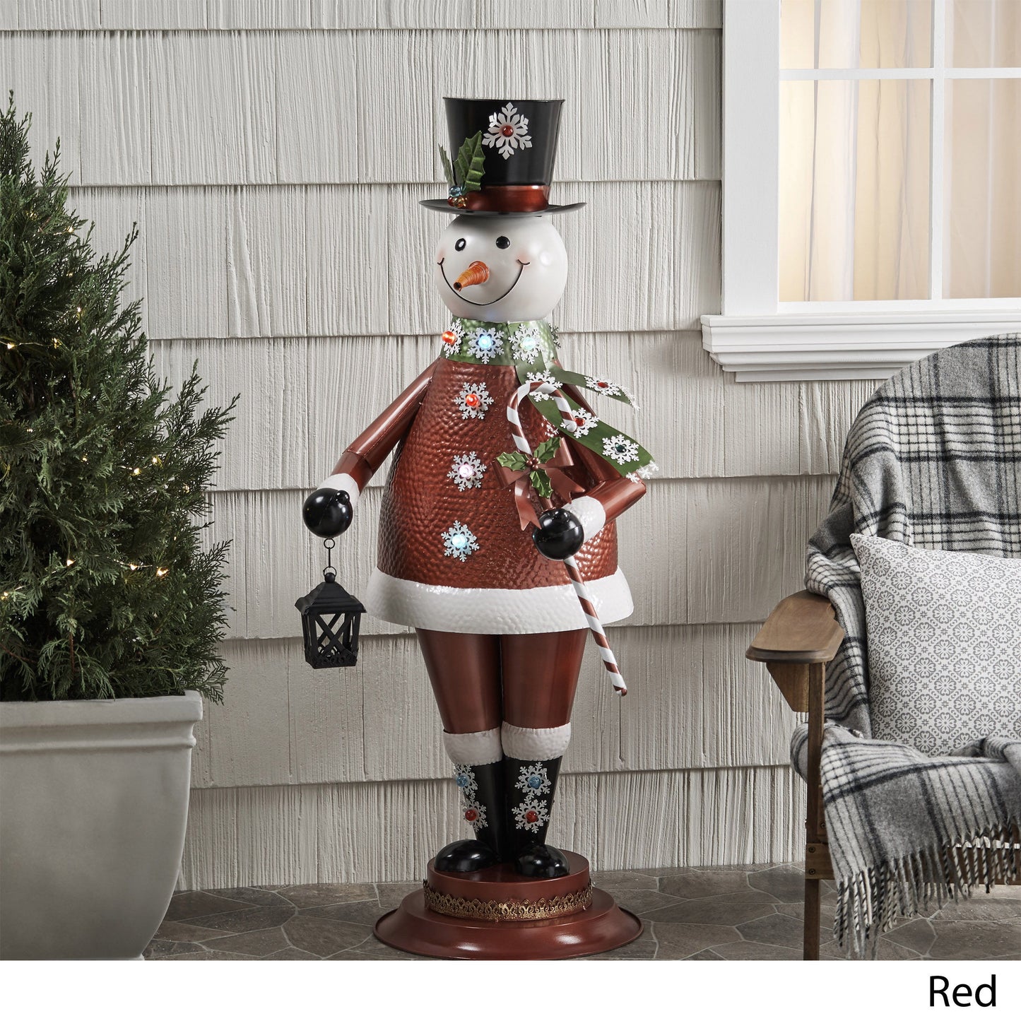 Metal Santa Decoration With LED LighT-Red