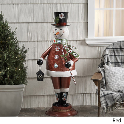 Metal Santa Decoration With LED LighT-Red