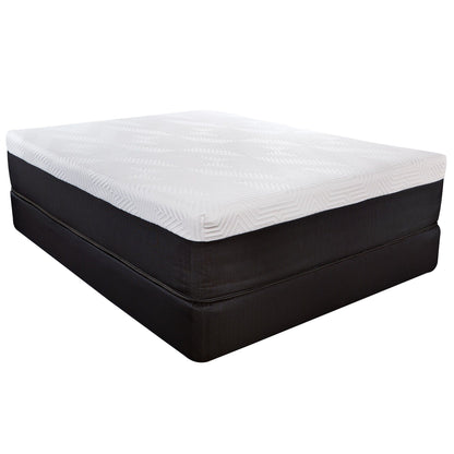 14" King Hybrid Lux Memory Foam And Wrapped Coil Mattress - White / Black