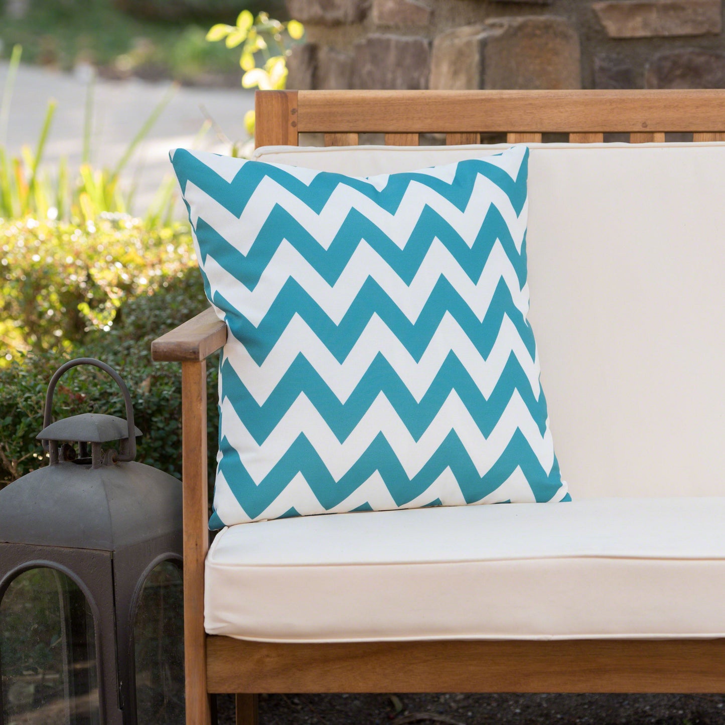 Marisol Chevron Square Pillow - Teal