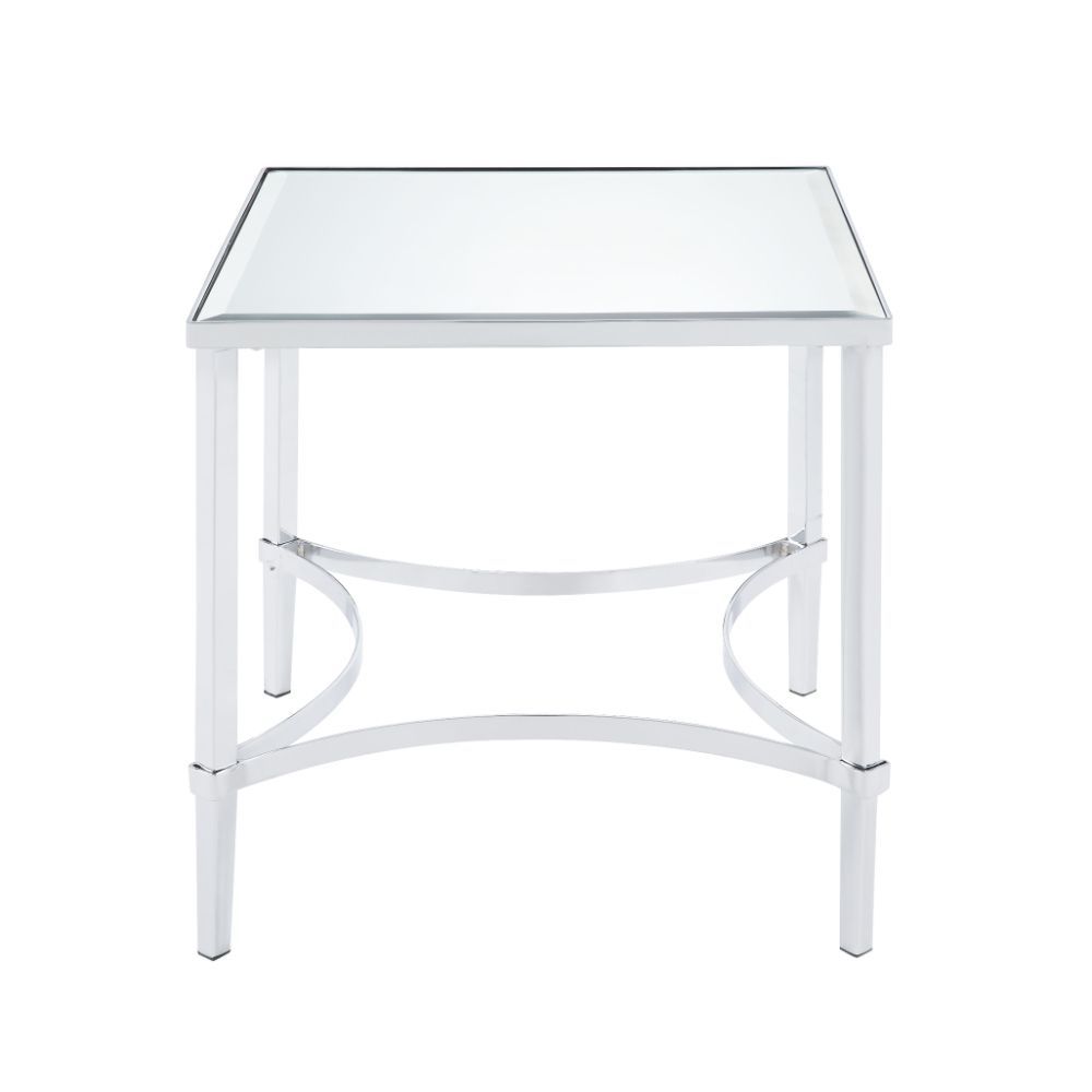 Petunia - End Table - Chrome & Mirror