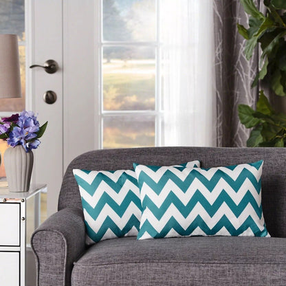 Marisol Chevron - Rectangular Pillow - Teal