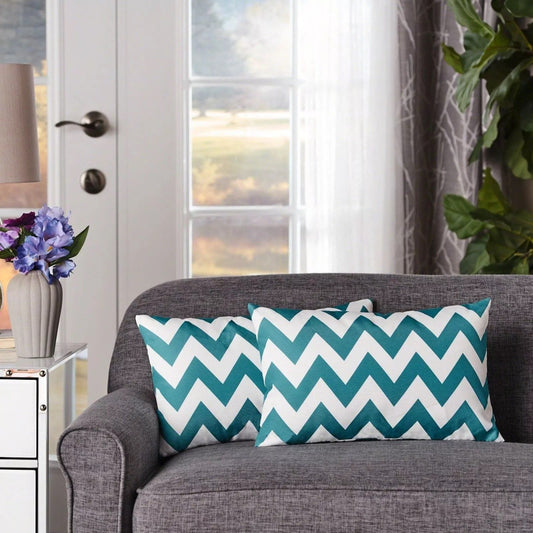 Marisol Chevron - Rectangular Pillow - Teal