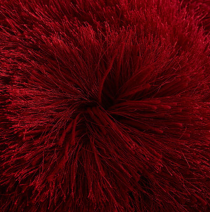 Decorative Shaggy Pillow (18 In X 18 In) - Red