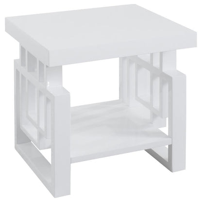 Schmitt - Rectangular Side End Table - White High Gloss