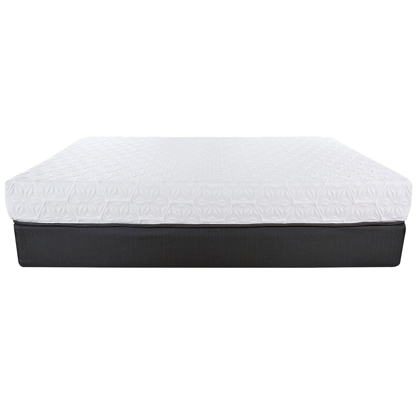 8" California King Three Layer Gel Infused Memory Foam Smooth Top Mattress - White / Black