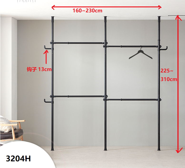 Adjustable Clothing Rack, Double Rod Clothing Rack, 3 Tier Clothes Rack, Adjustable Hanger For Hanging Clothes - Black