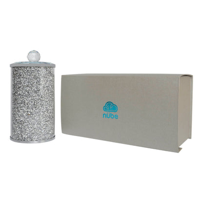 Ambrose Exquisite Glass Canister In Gift Box Silver