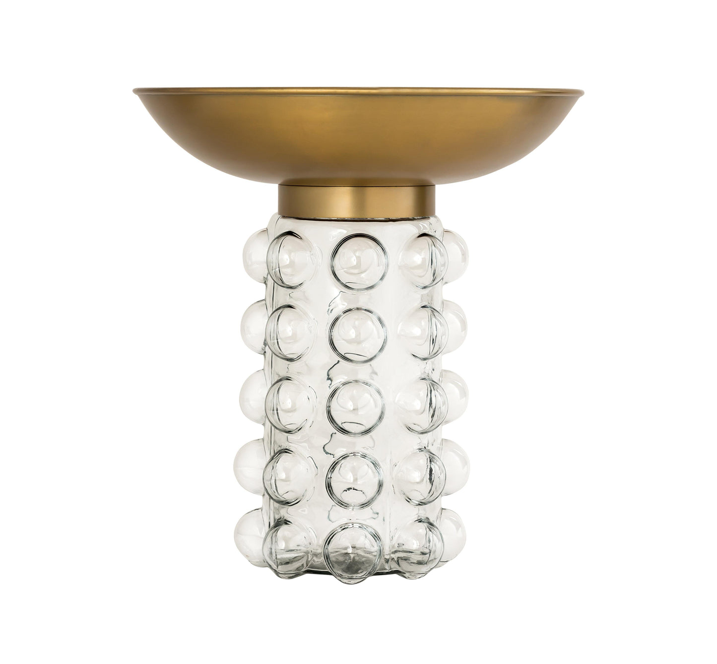 Bubble - Glass / Brass Side Table - Light Brown