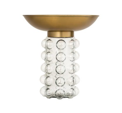 Bubble - Glass / Brass Side Table - Light Brown