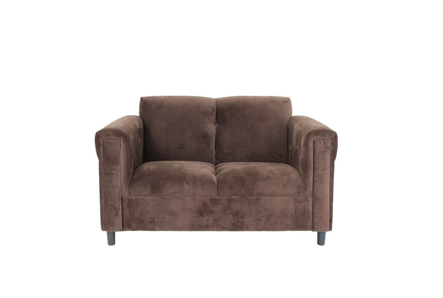 Microsuede Loveseat - Dark Brown / Black