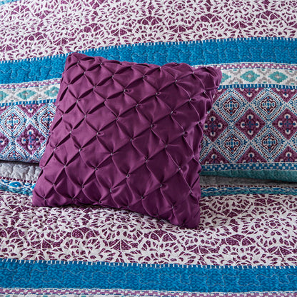 Joni Reversible Quilt Set With Throw Pillows