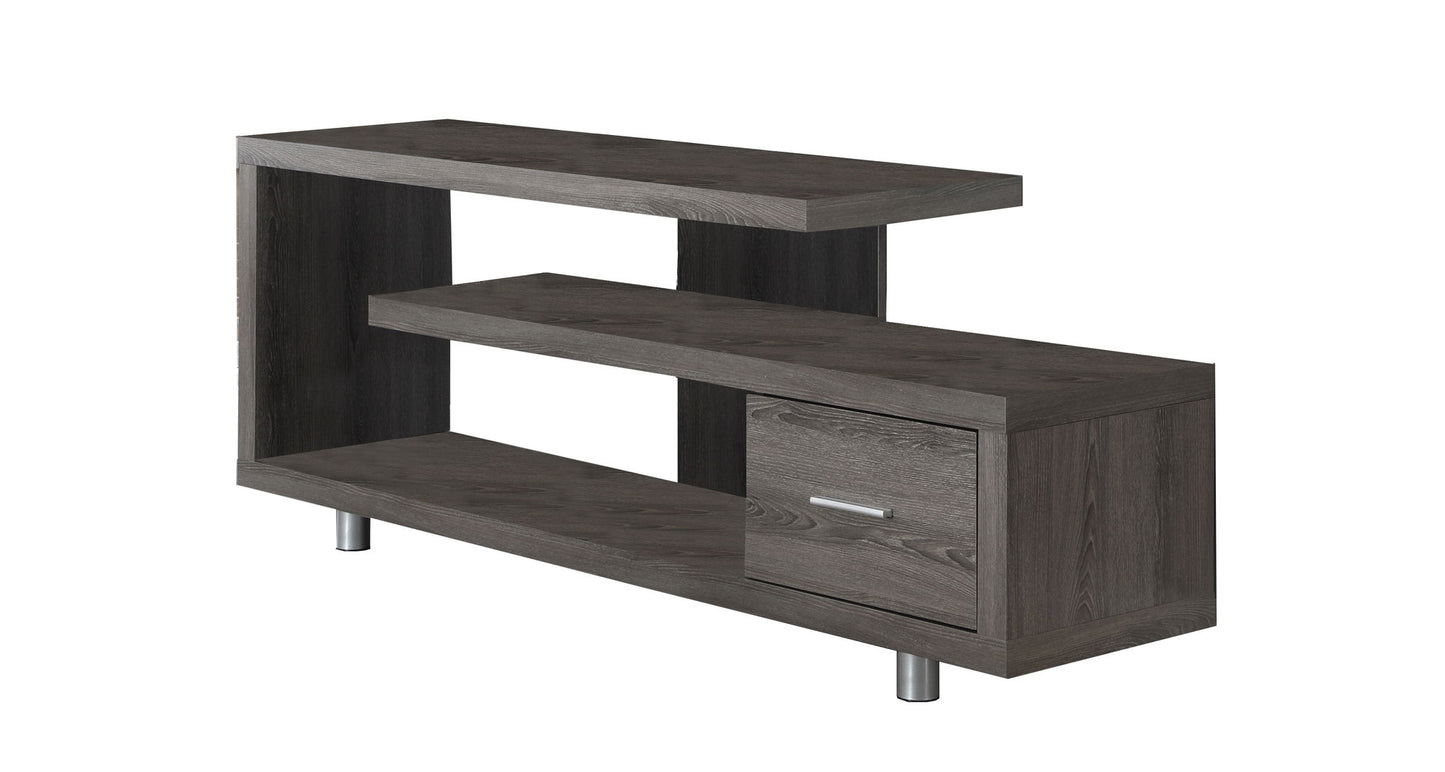 Open Shelving Entertainment Center - Deep Taupe