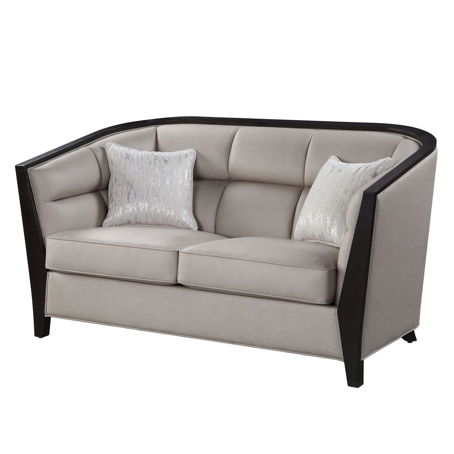 Loveseat - Beige / Black