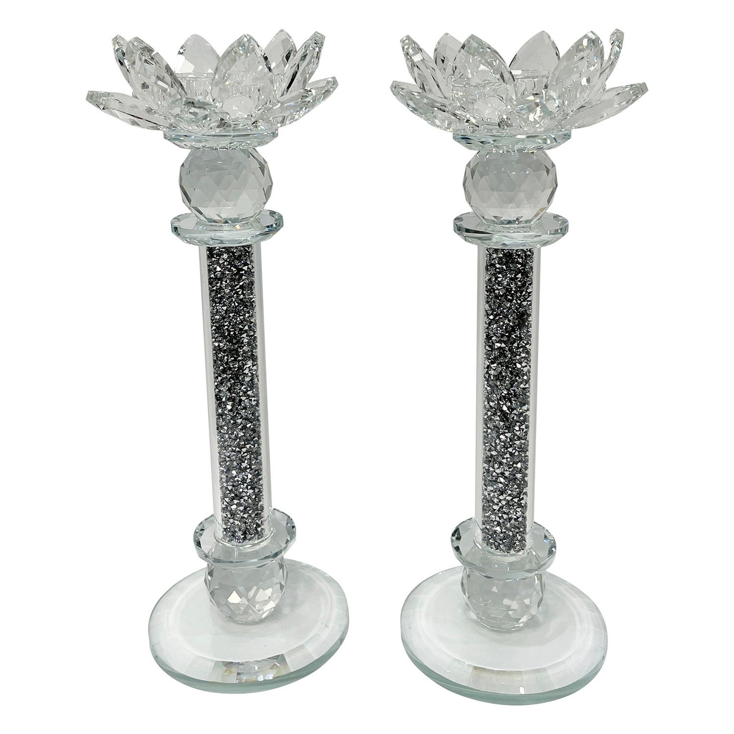 Ambrose Exquisite 2 Piece Candle Holders (Gift Box Included) - Silver