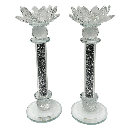 Ambrose Exquisite 2 Piece Candle Holders (Gift Box Included) - Silver