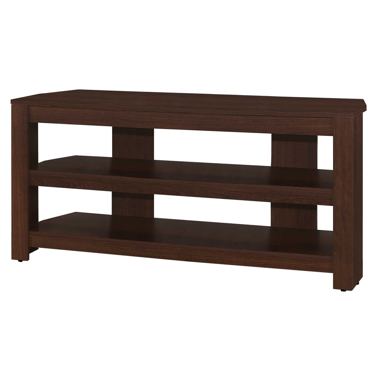 Particleboard Open Shelving TV Stand - Dark Brown