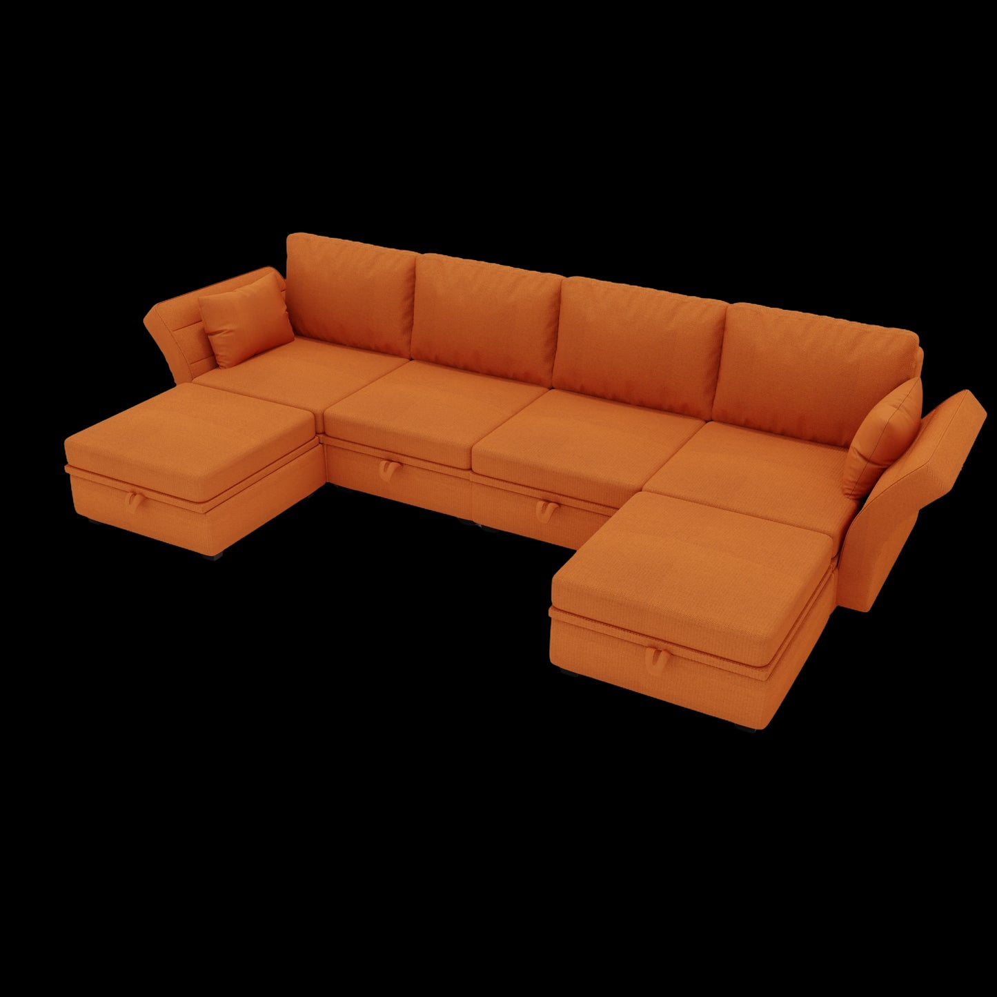 UNITED WE WIN Modular Sectional Sofa U Shaped Modular Couch with Reversible Chaise Modular Sofa Sectional Couch with Storage Seats