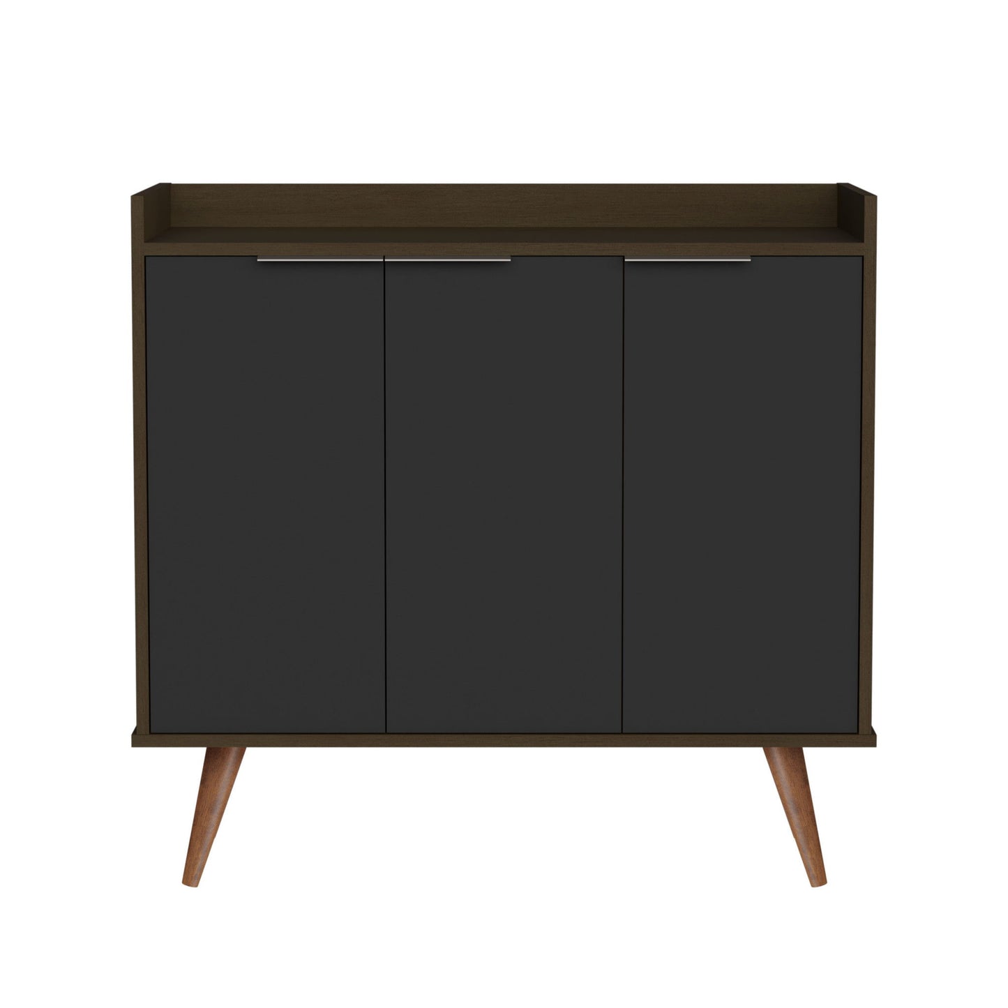 Buffet Accent Chest With Three Shelves - Dark Brown And Black