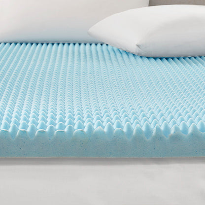 Reversible Hypoallergenic Cooling Mattress Topper All Season - Blue