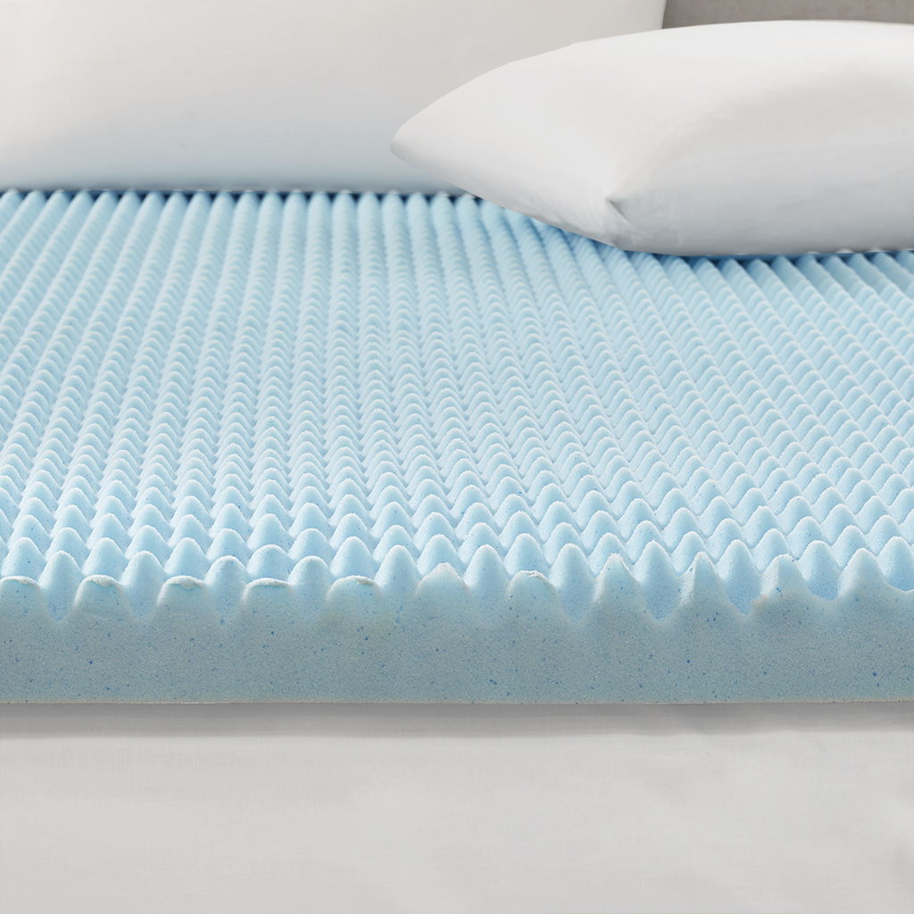 Reversible Hypoallergenic Cooling Mattress Topper All Season Blue