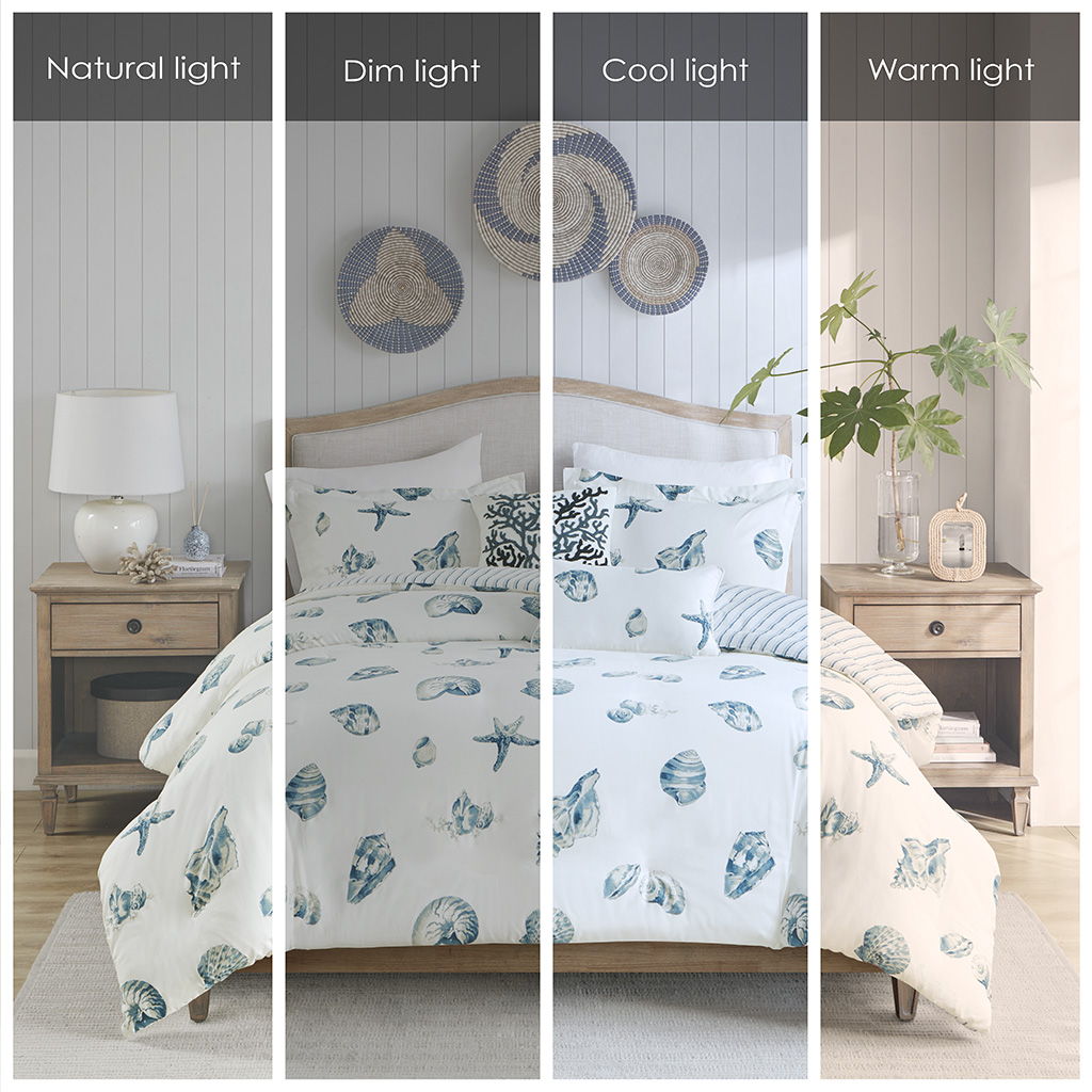 3 Piece Duvet Cover Set In Blue