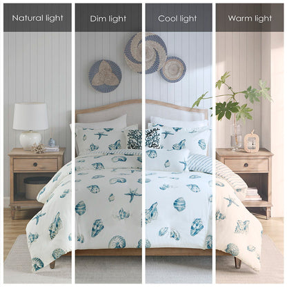 3 Piece Duvet Cover Set In Blue