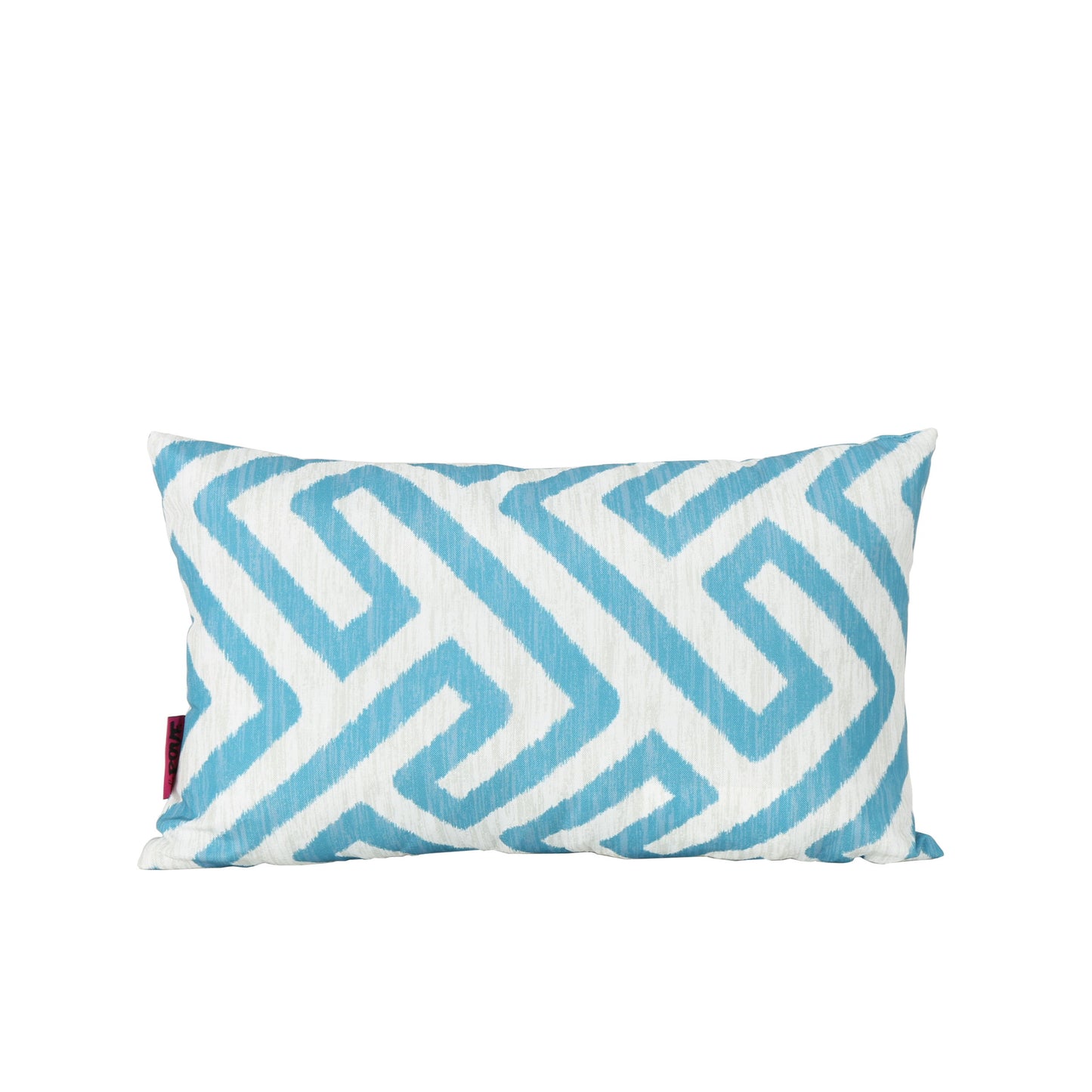 Realm Rectangular Pillow - Teal Blue / White - Fabric