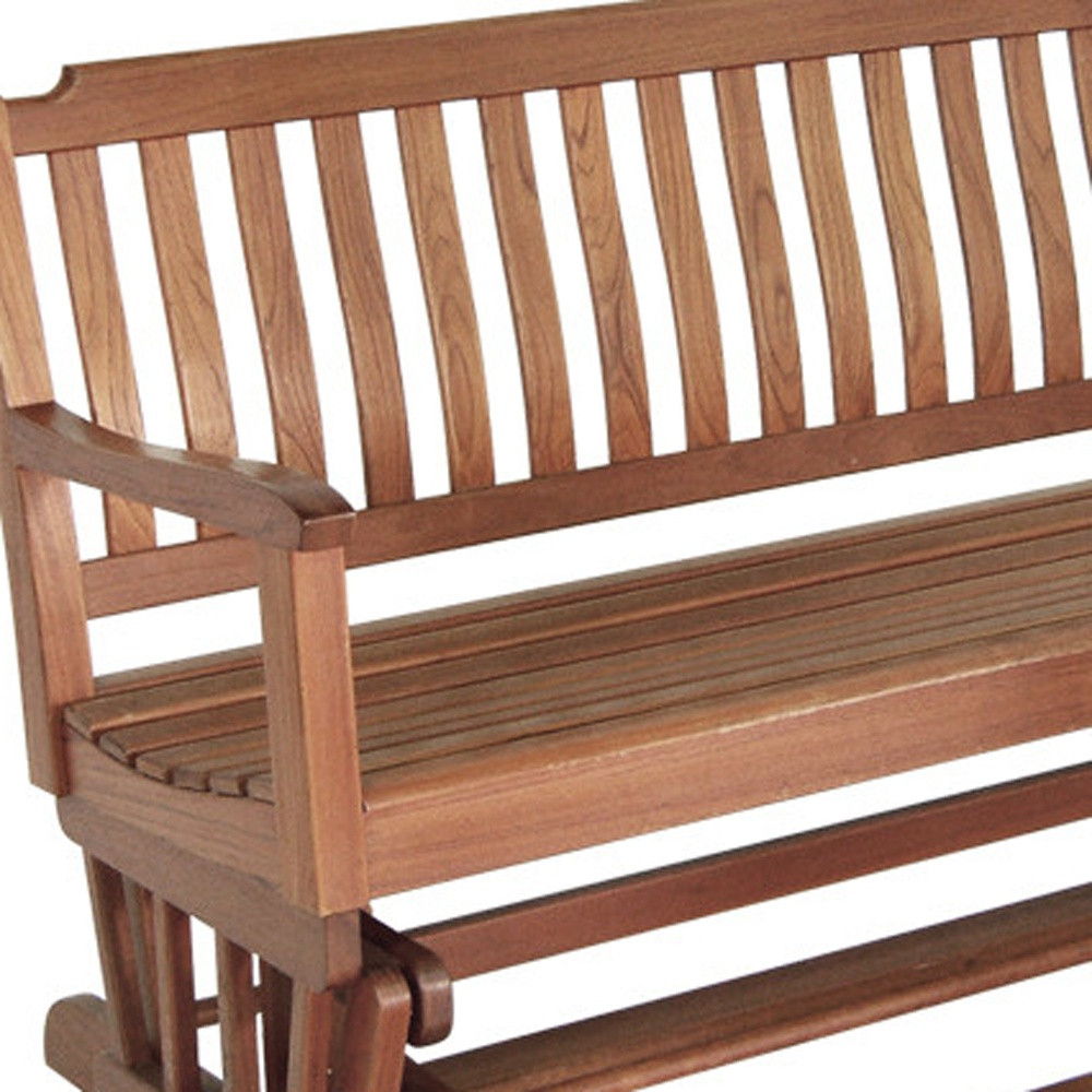 Solid Teak Outdoor Glider Bench - Brown