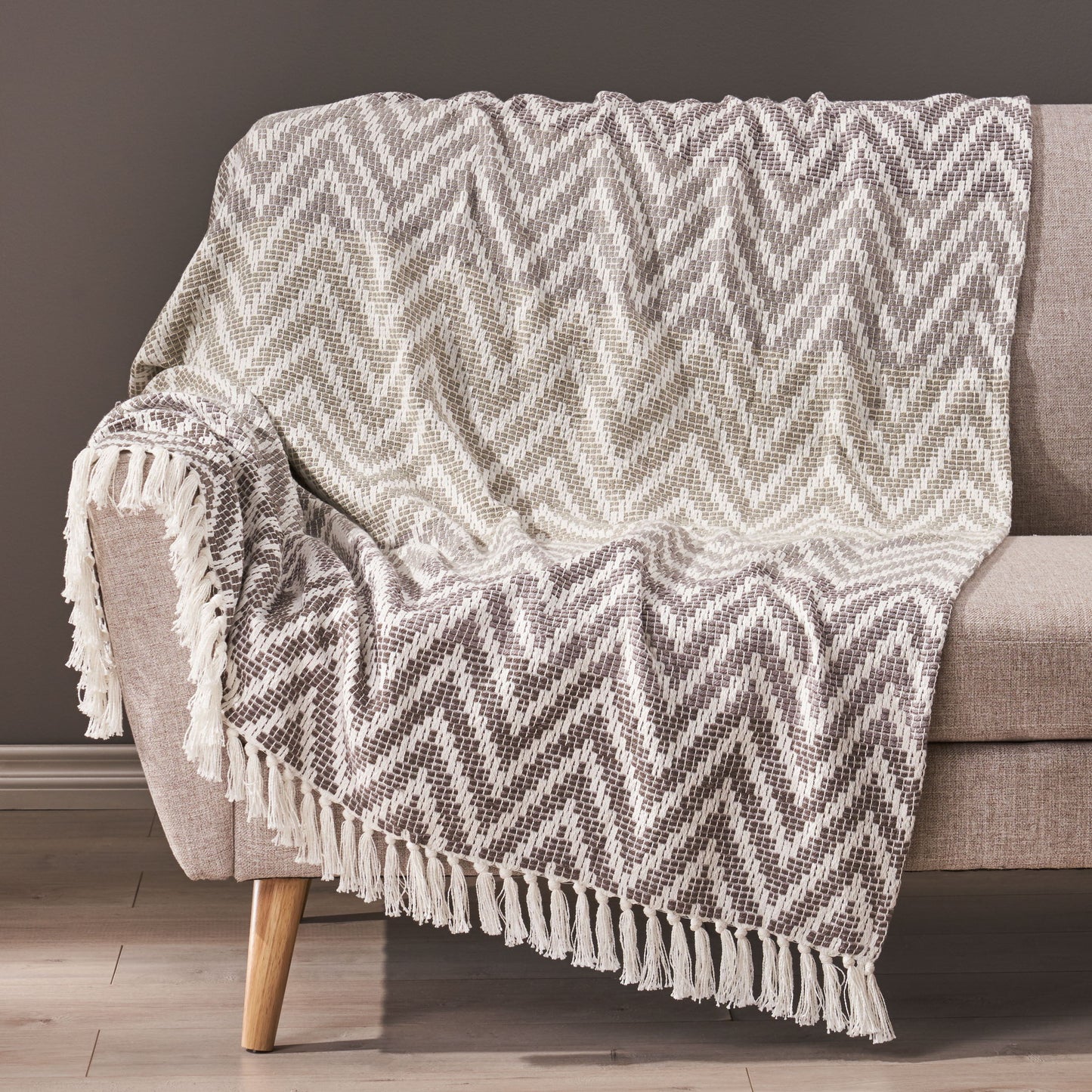 Chevron Throw - Beige