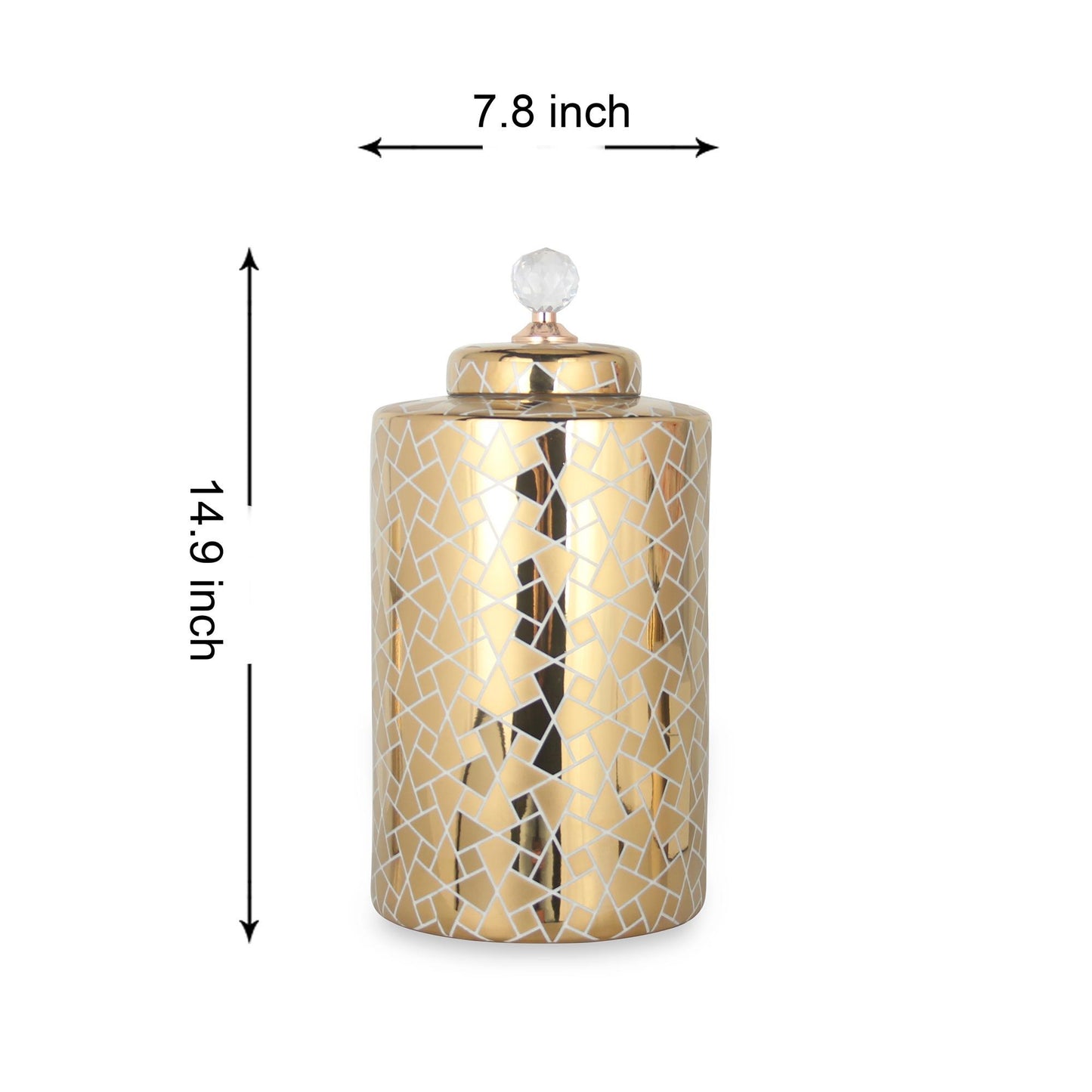 Exquisite Gold Ginger Jar With Removable Lid