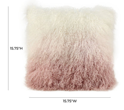 Moody - Tibetan Sheep Pillow - White / Blush