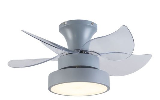 Flush Mount Five Blade Remote Control Integrated Light Ceiling Fan - Clear