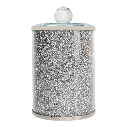 Ambrose Exquisite Glass Canister In Gift Box In Silver