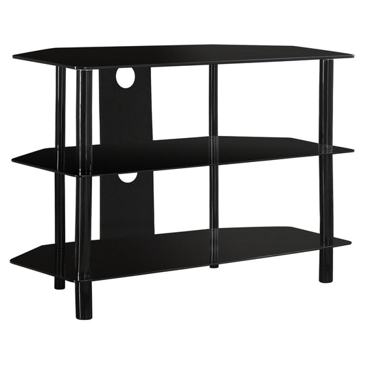 Metal Open Shelving TV Stand - Black