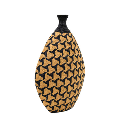 Jahia - Geometric Vase - Light Brown