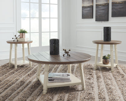 Bolanbrook - White / Brown / Beige - Occasional Table Set (Set of 3)