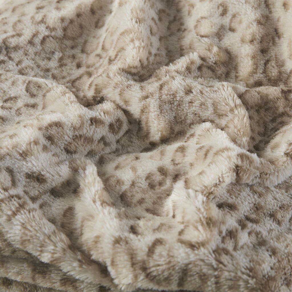 Oversized Faux Fur Throw - Leopard