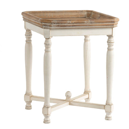 Square Alcott Table, French Countory Tray Table