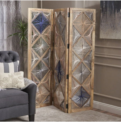 Verbena Wall Divider - Multi / Gray / Wood