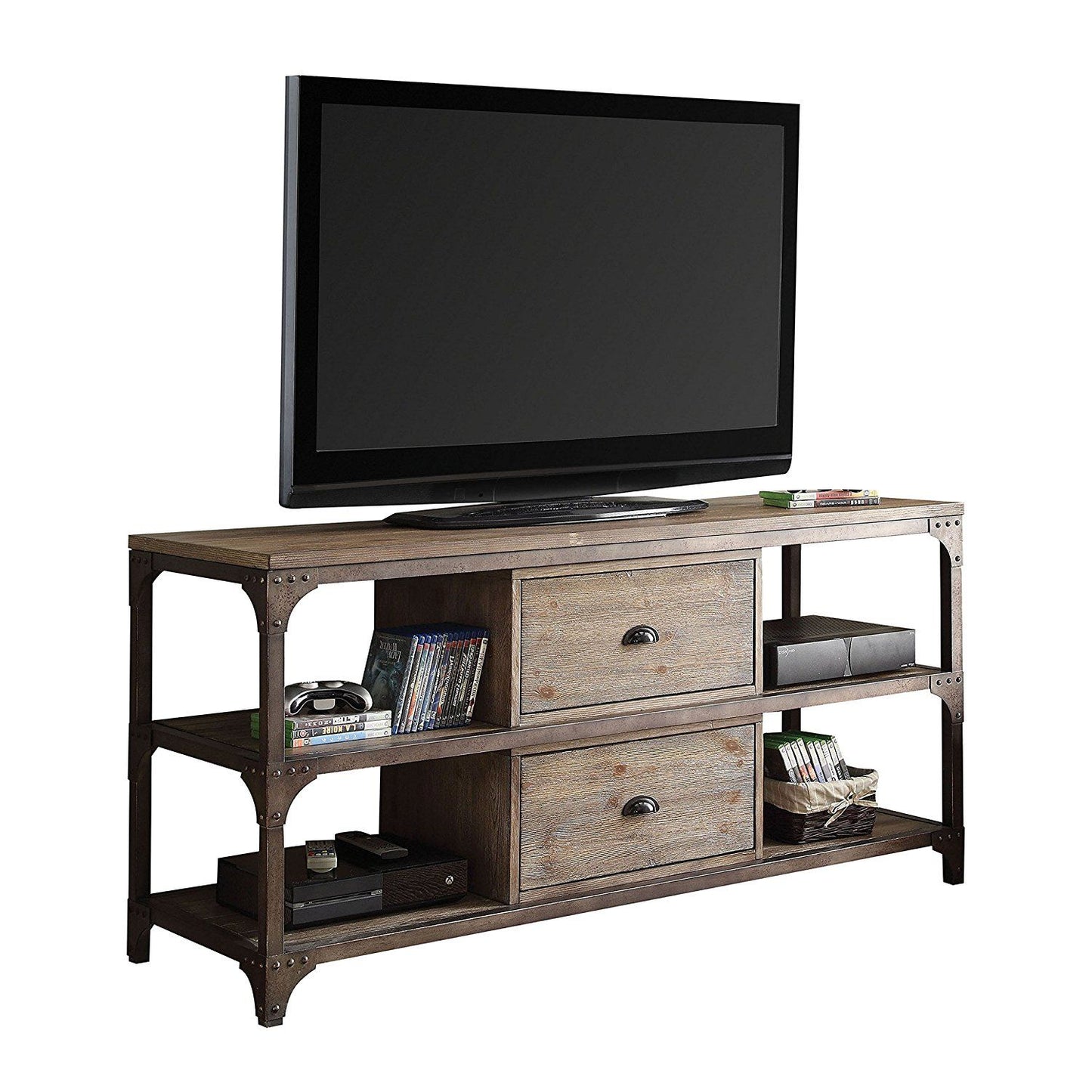 Open Shelving, TV Stand - Wood Brown