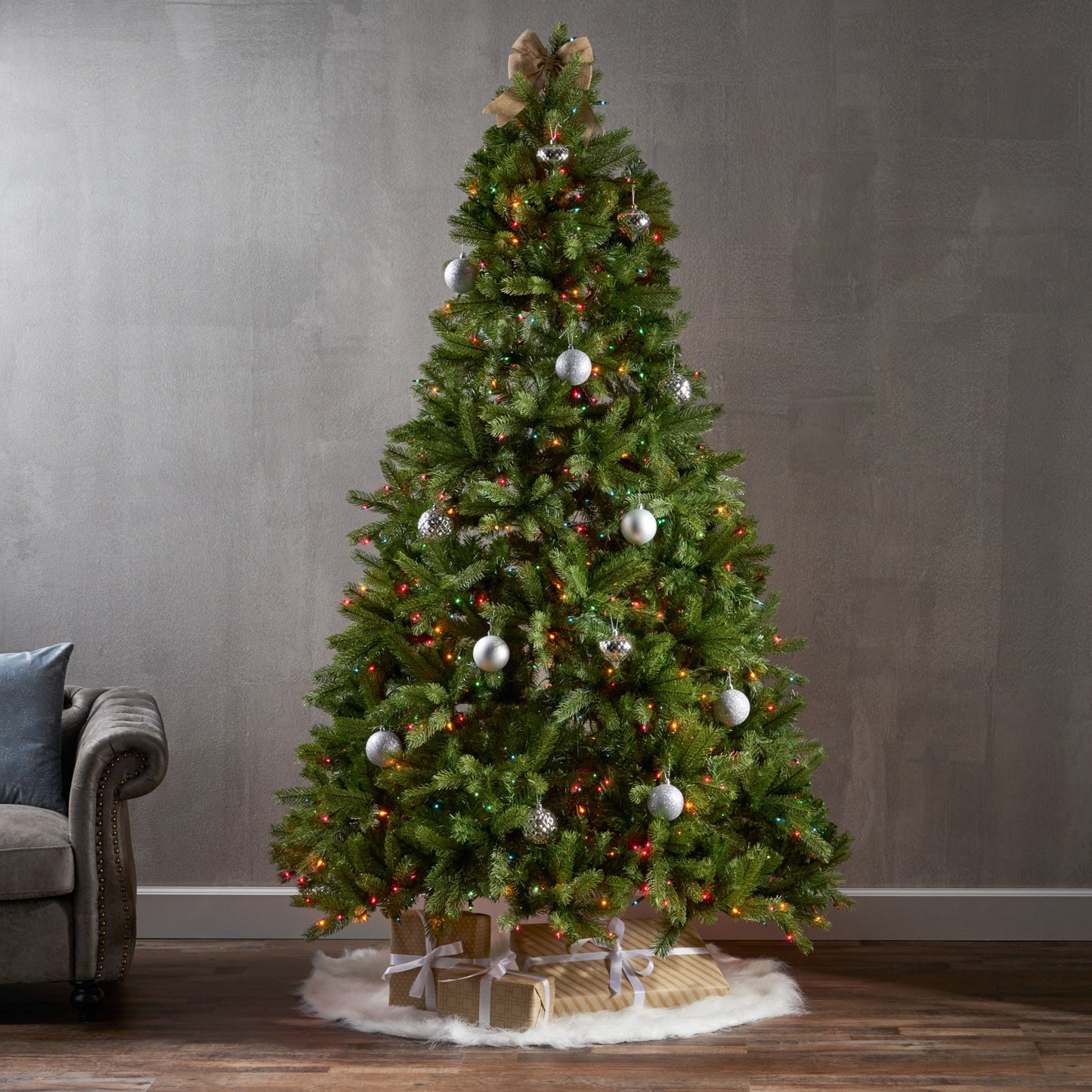 7.5' PE Mixed Spruce Tree With 750 Multi Lights - Ul (35.8%Pe), 1870 Tips, Dia:59