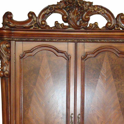 Wood Cabinet Enclosed Storage Entertainment Center - Brown